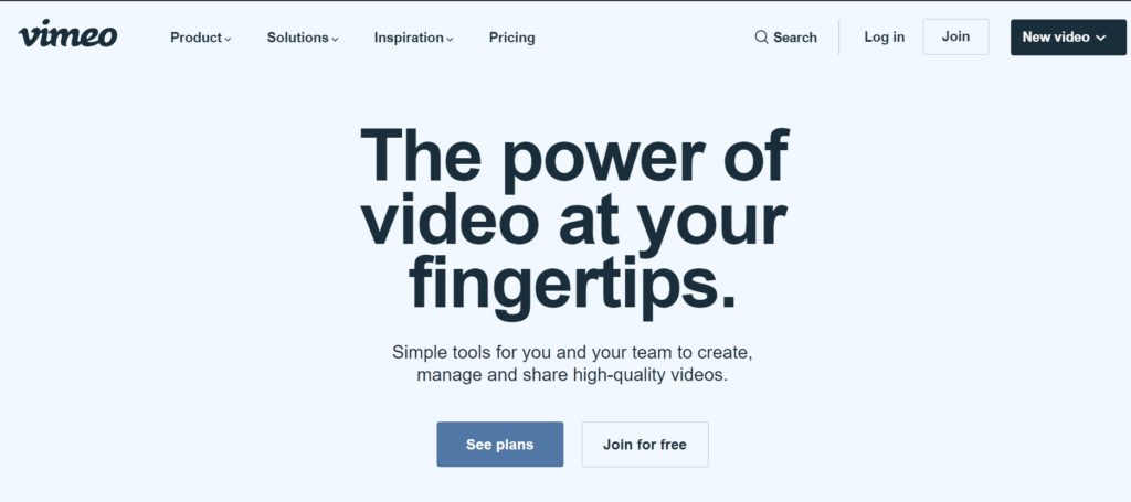 vimeo plataforma de compartilhamento de vídeo