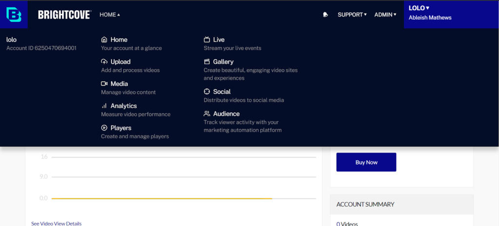 Brightcove- online video platform comparison dashboard