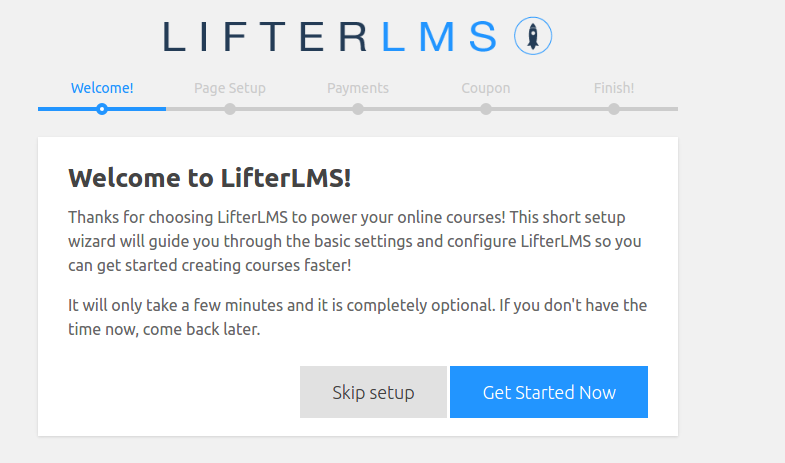 The free LMS plugin LifterLMS has a wizard to guide you through the course creation process.