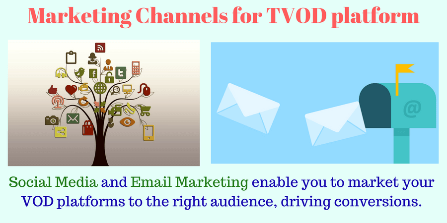 Social Media and email marketing are the best channels for promoting your TVOD platform