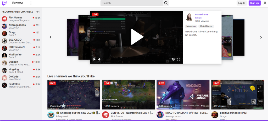 twitch video portal