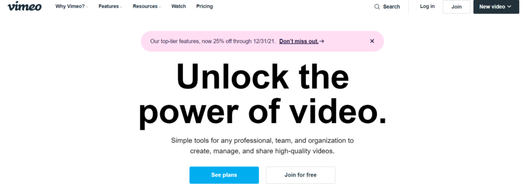 vimeo streaming site